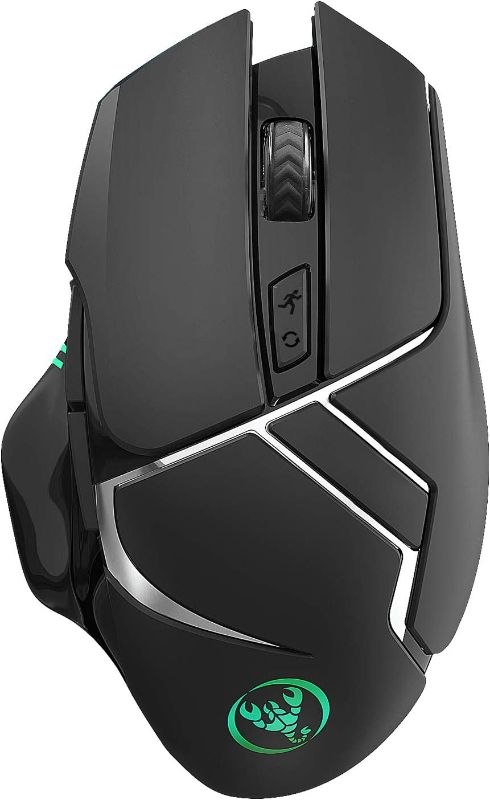 Photo 1 of Rechargeable 2.4Ghz Wireless Gaming Mice with USB Receiver,7 Colors Backlit for MacBook,Computer PC,Laptop (600Mah Lithium Battery) (Silver Black)
