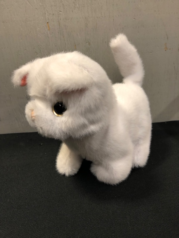 Photo 4 of HollyHOME Persian Cat Stuffed Animal Electronic Interactive Toy Walking, Running, Meowing and Wagging Tail White Kitten 7 Inches Gifts for Kids
