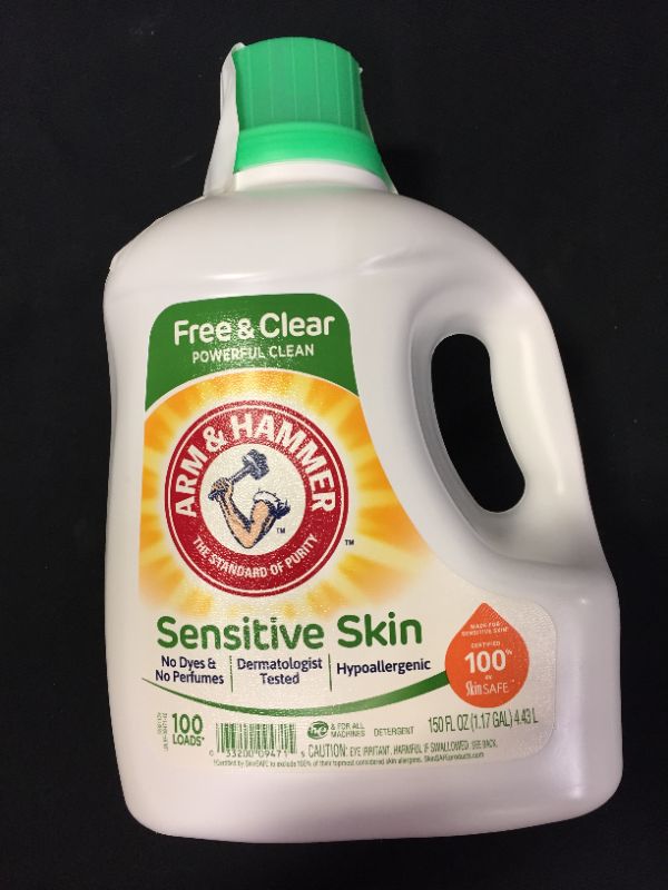 Photo 2 of Arm & Hammer Sensitive Skin Free & Clear, 100 Loads Liquid Laundry Detergent, 150 Fl oz
