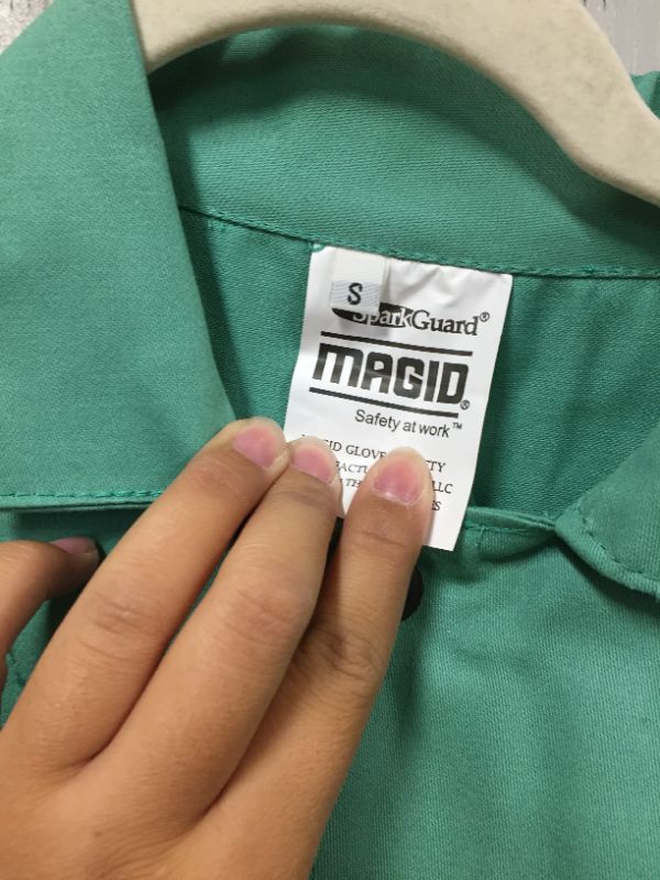 Photo 3 of MAGID 1840-S Spark Guard FR 9 oz. Cotton Coveralls, Green, Small
