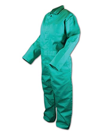 Photo 1 of MAGID 1840-S Spark Guard FR 9 oz. Cotton Coveralls, Green, Small
