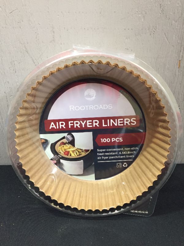 Photo 3 of 100 PCS Air Fryer Disposable Paper Liner - Parchment Paper Sheets, Inserts for Airfryer, Oven, Baking, Cooking, Frying, Microwave, Roasting - Non-Stick, Grease & Waterproof - 6.3 Inch, Round
