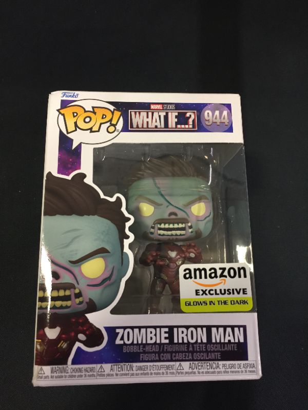 Photo 2 of Funko POP Marvel: What If? - Zombie Iron Man, Amazon Exclusive Glow in The Dark, Multicolor, (58178)
