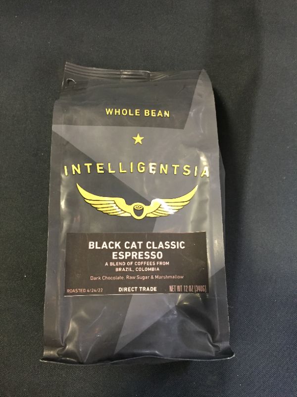 Photo 2 of Intelligentsia Coffee, Medium Roast Whole Bean Coffee - Black Cat Espresso 12 Ounce Bag with Flavor Notes of Stone Fruit, Dark Sugars and Dark Chocolate
EXP JULY 2022