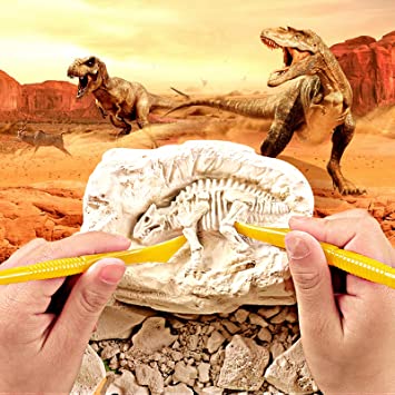 Photo 1 of Ivtivfu Dinosaur Toys Discover Jurassic Era Secrets Together-Dinosaur Fossil Dig It Kit for 10 9 8 7 6 5 Year Old Little Boy Toys Gifts Dinosaur Digging Kit Gifts for Kids Great STEM Science Crafts
