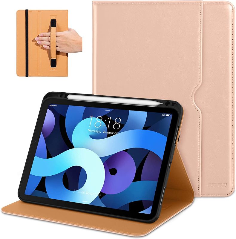 Photo 1 of DTTO for New iPad Air 5th/4th Generation Case 2022/2020 with Pencil Holder, Premium Leather Business Folio Stand Cover [2nd Pencil Charging] - Multiple Viewing Angles for iPad Air 10.9", Pink
--- Factory sealed ----