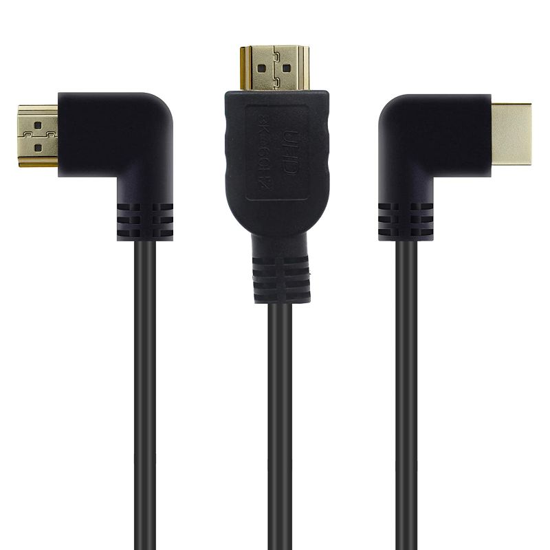 Photo 1 of LOKEKE 90 Degree Left/Right Angle 8K 2.1 HDMI Cable Cord, 8K Ultra High Spead 48Gpbs HDMI Cable, 8K@60Hz 4k@120Hz, eARC HDR10 Compatible with Dolby Version PS4 PS5 TV Switch Roku Sony LG(0.6M/1.96FT)
--- Factory sealed ----
