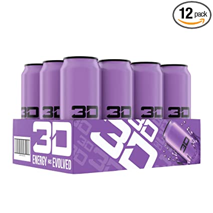 Photo 1 of 3D Energy Drink - Purple - 12 Pack (EXP: 11/02/2023
