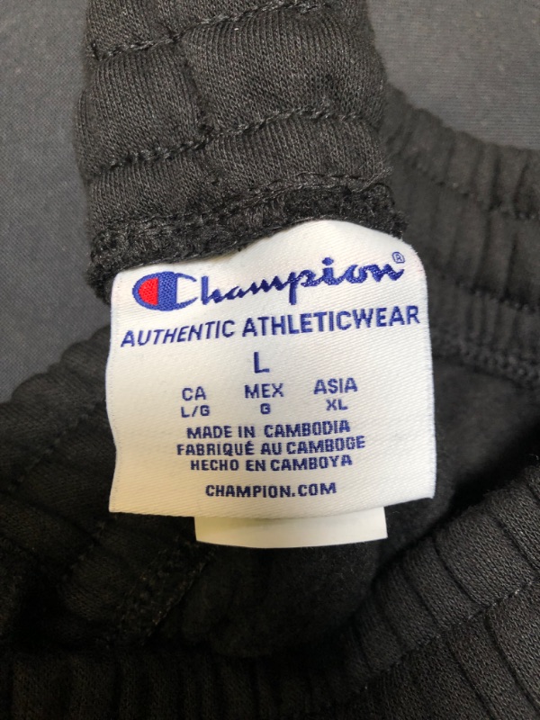 Photo 3 of Champion Men's Powerblend Sweats Retro Jogger Pants, Black, Large 
