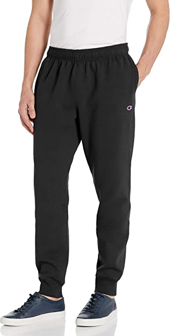 Photo 1 of Champion Men's Powerblend Sweats Retro Jogger Pants, Black, Large 
