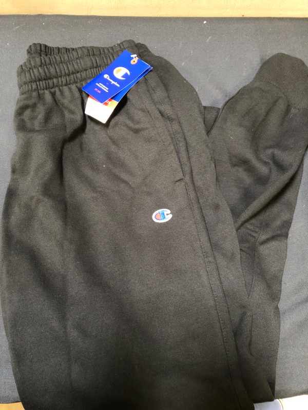 Photo 2 of Champion Men's Powerblend Sweats Retro Jogger Pants, Black, Large 
