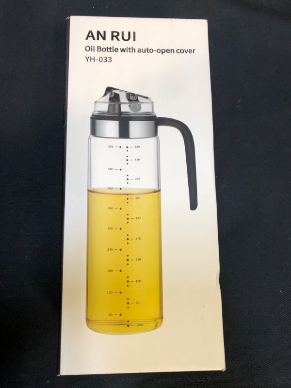 Photo 1 of Automatic switch Olive Oil Dispenser Bottle?Wide Opening for Easy Refill and Cleaning, Clear Glass Oil Bottle, Pouring Spouts, 18.6 Oz?Non-Drip Spout?Non-slip handle used for cooking in
