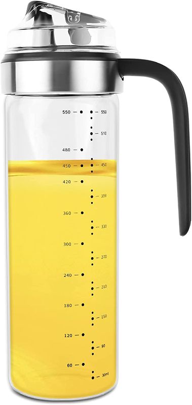 Photo 1 of Automatic switch Olive Oil Dispenser Bottle?Wide Opening for Easy Refill and Cleaning, Clear Glass Oil Bottle, Pouring Spouts, 18.6 Oz?Non-Drip Spout?Non-slip handle used for cooking in
