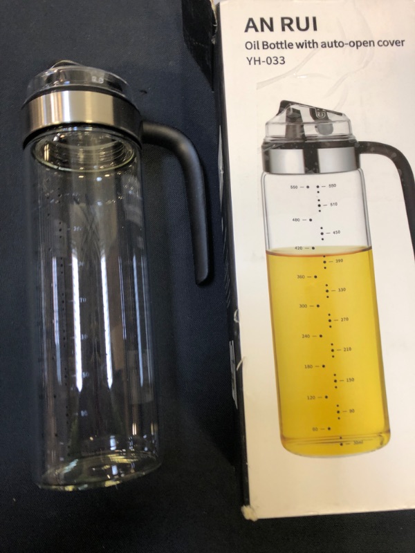 Photo 1 of Automatic switch Olive Oil Dispenser Bottle?Wide Opening for Easy Refill and Cleaning, Clear Glass Oil Bottle, Pouring Spouts, 18.6 Oz?Non-Drip Spout?Non-slip handle used for cooking in
