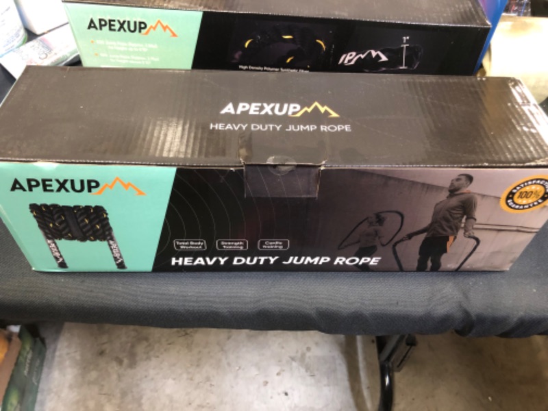 Photo 2 of APEXUP Heavy Jump Ropes for Fitness, Weighted Adult Skipping Rope Exercise Battle Ropes with Storage Bag for Total Body Workouts and Power Training