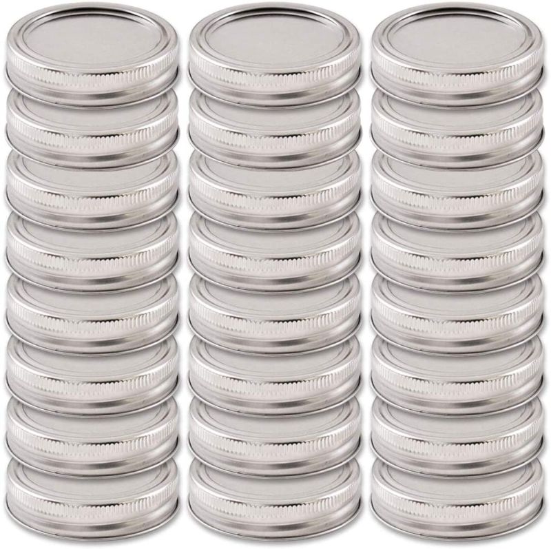 Photo 1 of 2 pack of 24 pcs regular mouth canning jar caps 2.75in