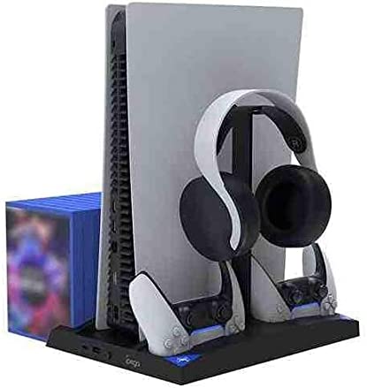 Photo 1 of iPega 6 in 1 Game Vertical Stand Multifunctional Cooling Fan Charging Base For PS5 PlayStation 5  ---factory sealed -- 

