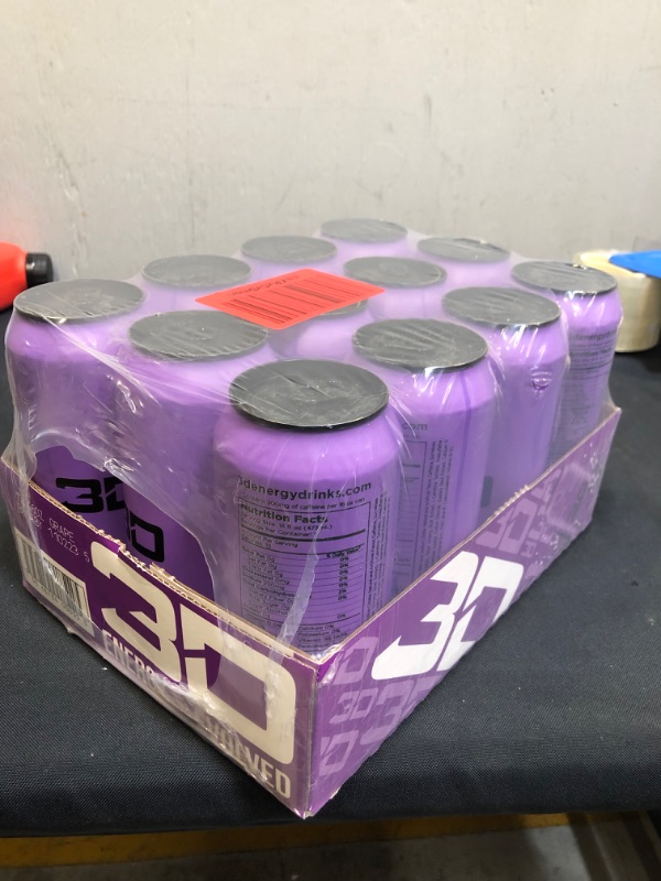 Photo 3 of 3D ENERGY DRINK, 16 oz - 12 cans grape flavor --- bb 11 02 2023