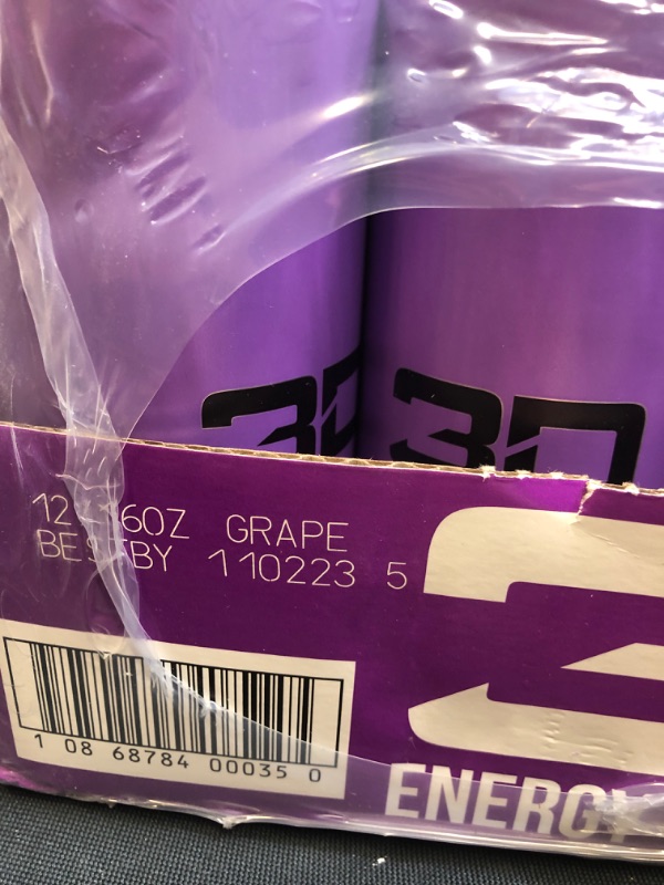 Photo 2 of 3D ENERGY DRINK, 16 oz - 12 cans grape flavor --- bb 11 02 2023