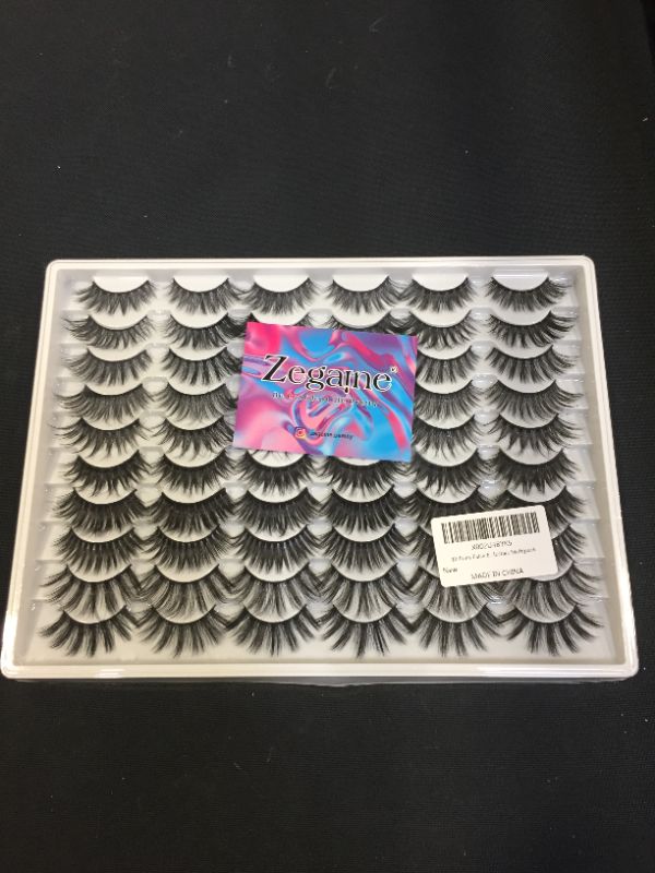 Photo 2 of 30 Pairs False Eyelashes Wholesale 10 Styles Mixed ZEGAINE Dramatic 3D Faux Mink Lashes Thick Fluffy Volume Soft Crossed Fake lashes Multipack
