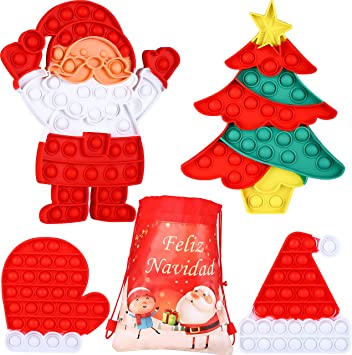 Photo 1 of 3UMeter 4PCS Christmas Pop Toy Pack, Big Size Fidget Pop Bubble Santa Claus Toy Christmas Tree Toy, Autism Stress Reliever Silicone X-mas Hat Squeeze Pop Toy, Push Bubble Fidget Sensory Toy
