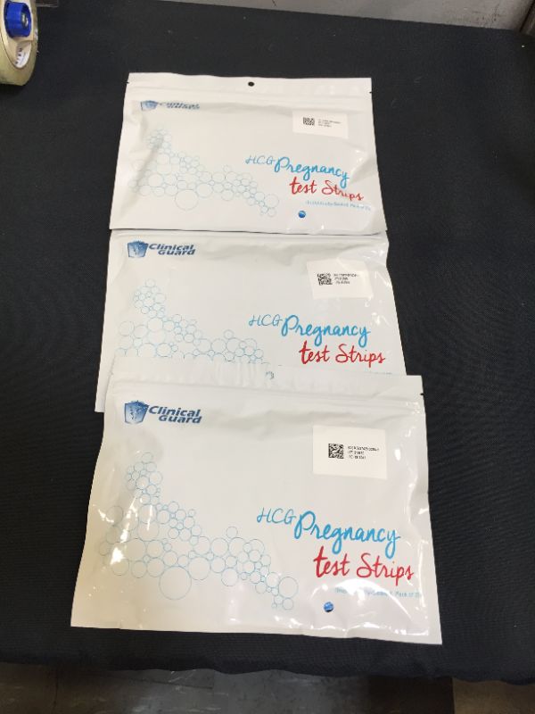 Photo 1 of ClinicalGuard® HCG Pregnancy Test Strips (Individually-Sealed, Pack of 25) - 3 PCK