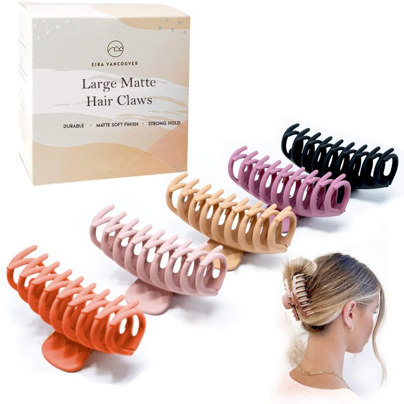 Photo 1 of Luxury Hair Claw Clips | 5 Stylish Matte Large Hair Claw Clip's For Women | Blush Tones With a 90's Flare | Big & Strong Hold for Thick and Thin Hair | For Medium or Long Hair | Jumbo Jaw & Non-Slip