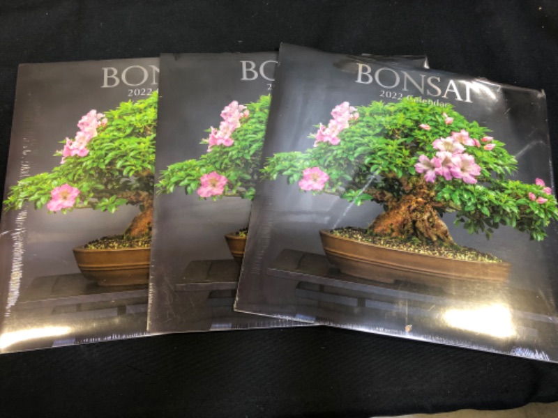 Photo 2 of 3 pack of 2022 Square Wall Calendar - Bonsai, 12 x 12 Inch Monthly View, 16-Month, Floral Theme, Includes 180 Reminder Stickers