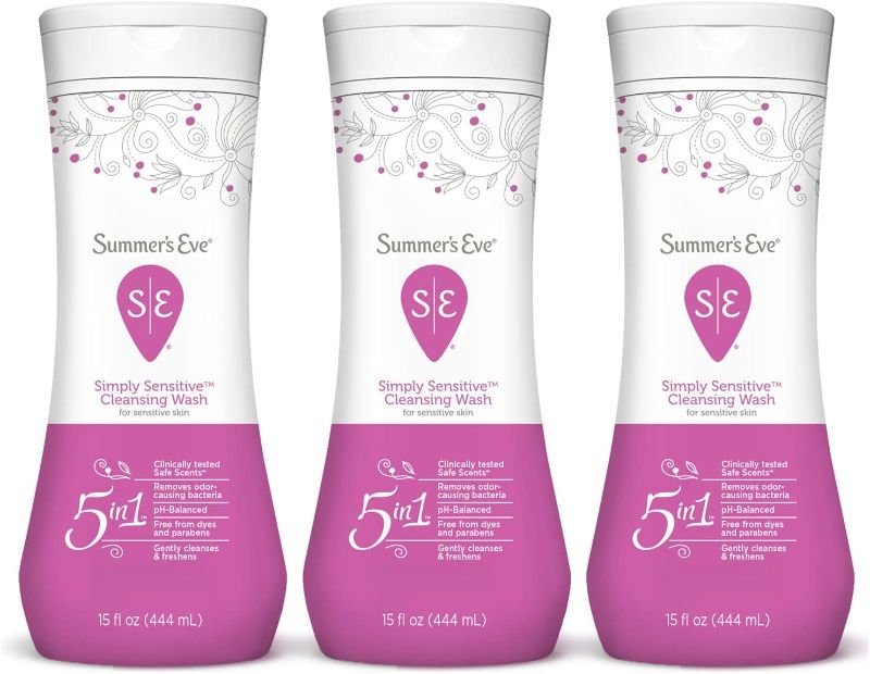 Photo 1 of Summer's Eve Cleansing Wash, Simply Sensitive, 15 Oz, Pack of 3