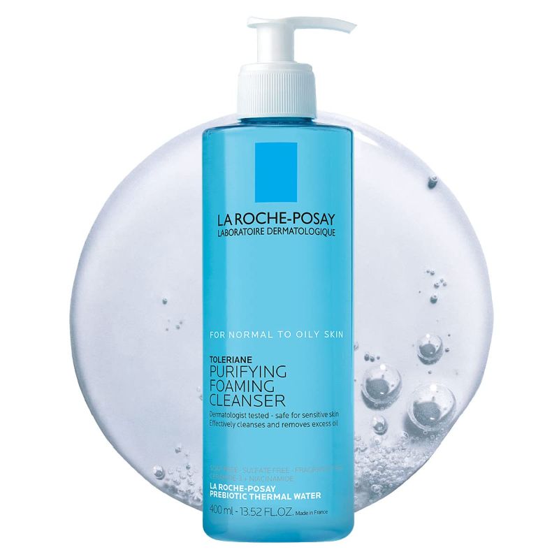 Photo 1 of 2 Pack of La Roche-Posay Toleriane Purifying Foaming Facial Cleanser, Oil Free Face Wash for Oily Skin and for Sensitive Skin with Niacinamide, Pore Cleanser Won’t Dry Out Skin, Unscented   ---bb 08 2024