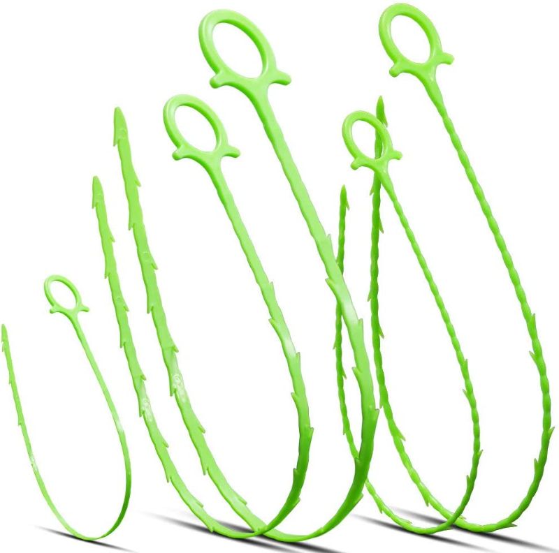 Photo 1 of  3 Packs of  MUSMU 5 in 1 Compatible for Drain Snake Hair Drain with 5 Packs Drain Auger Clog Remover Cleaning Tool (Green)