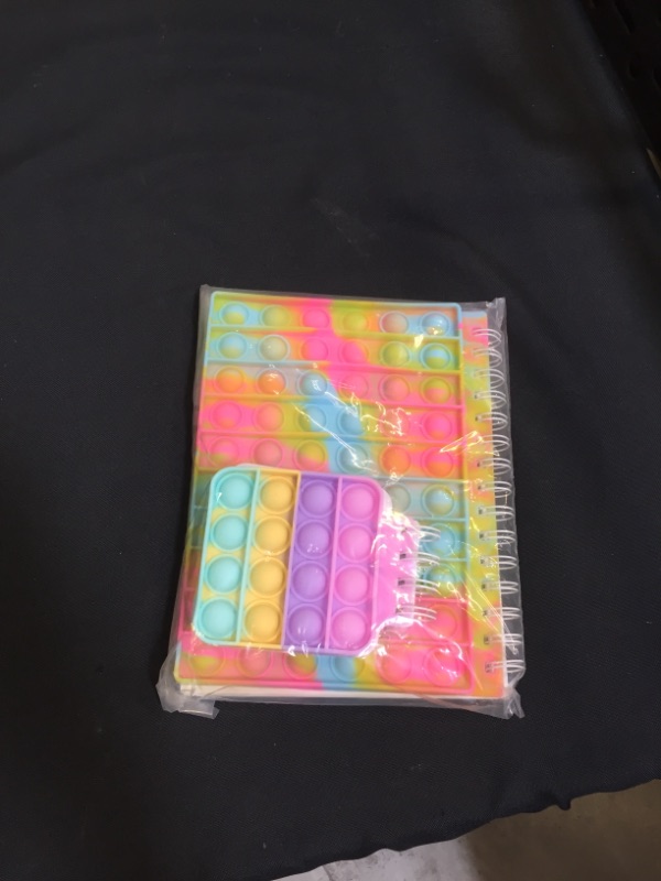 Photo 2 of 2 Pack Push It Large Bubble Spiral Notebook Sensory Pastel Pop Practical Notepad Popper Dimple Ruled Paper Fidget Workbook Gift Kids School Tie-Dye Orange