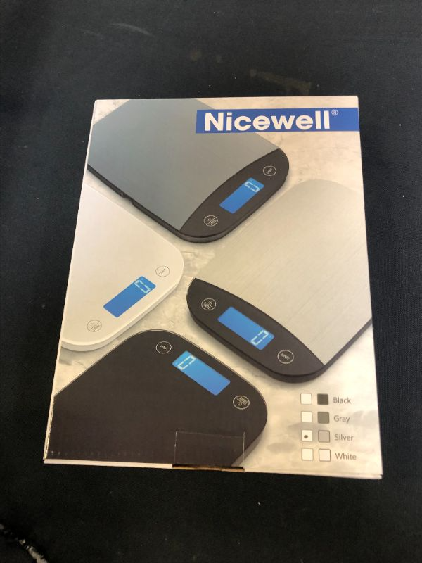 Photo 1 of Nicewell Food Scale, 22lb Digital Kitchen Stainless Steel Scale Weight Grams and oz for Cooking Baking, 1g/0.1oz Precise Graduation,Tempered Glass
