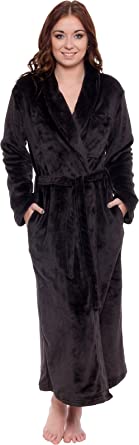 Photo 1 of Silver Lilly Womens Robe - Plush Fleece Bathrobe - Full Length with Shawl Collar---L/XL---
