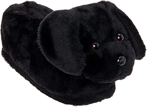 Photo 1 of Black Lab Slippers - Plush Labrador Dog Slippers w/ Platform by Silver Lilly---XL---ITEM IS DIRTY---
