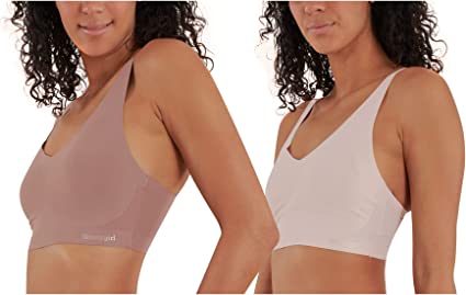 Photo 1 of Skinnygirl 2 Pack V-Neck Laser Wirefree Everyday Comfort Lounge Bralette with Removable Pads---MEDIUM--ITEM IS DIRTY---
