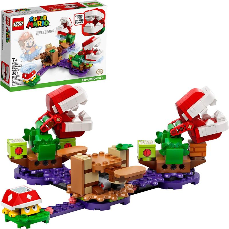 Photo 1 of LEGO Super Mario Piranha Plant Puzzling Challenge Expansion Set 71382 Building Kit (267 Pieces)---BOX HAS SOME DAMAGE FROM EXPOSURE---