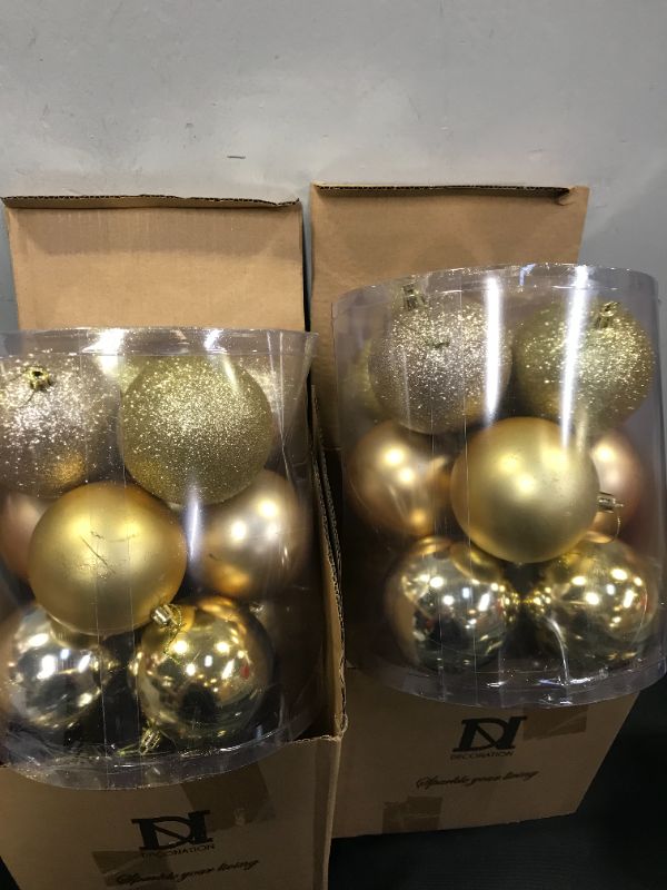 Photo 1 of 2 PACK OF  CHRISTMAS ORNAMENTS --- GOLD 