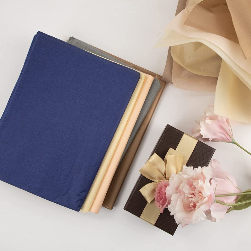 Photo 2 of Fonder Mols Navy Blue Rose Gold Tissue Paper Sheets for Gift Wrapping, Bulk Crafts, Wedding, Bridal Shower, Party, Gift Bag, Basket Decoration
