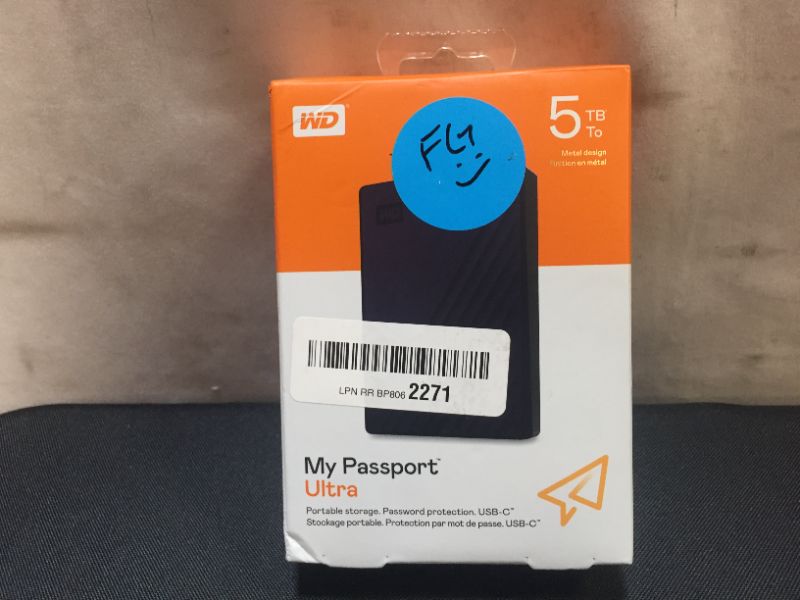 Photo 4 of WD 5TB My Passport Ultra USB 3.0 Type-C External Hard Drive (Blue)brand new factory sealed 
