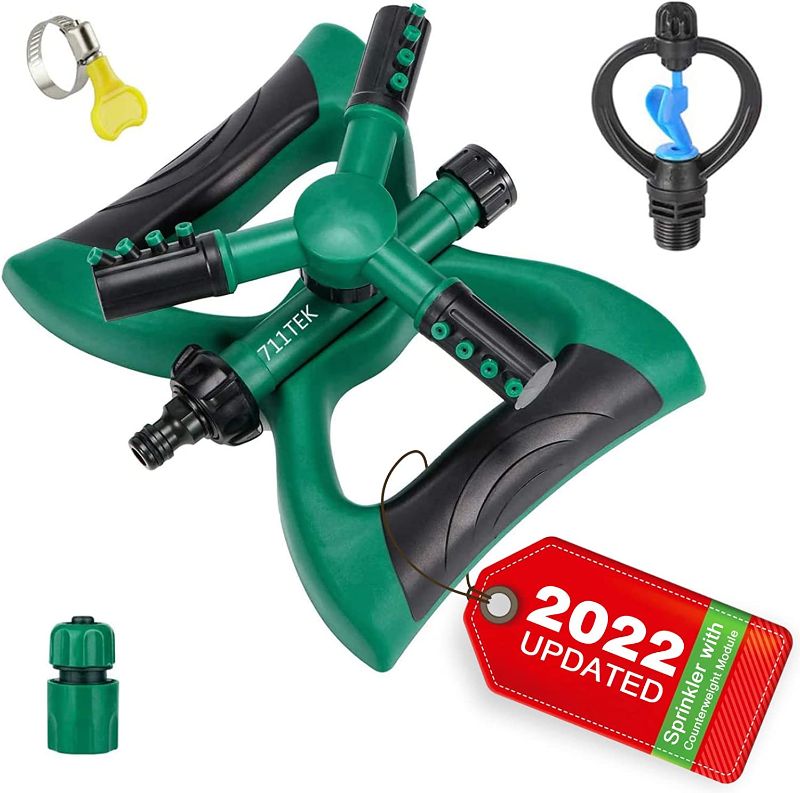 Photo 1 of Garden Lawn Automatic Sprinkler - 711TEK 2022 New Upgraded Version Water Sprinkler for Lawn, Increase Lawn Sprinkler Coverage, Easy Hose Connection, Irrigation System 360 Degree Rotation Adjustable
