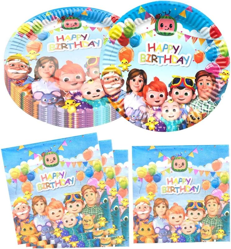 Photo 1 of 40 Pcs Birthday Party Supplies,20 Plates and 20 Napkin for Birthday Party Decoration(Birthday)