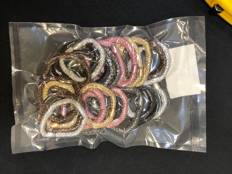 Photo 2 of 24Pcs Hair Ties, Elastics Braided Hair Ties for Thick Hair No Damage No Crease Hair Bands Ponytail Holders for Women Girls