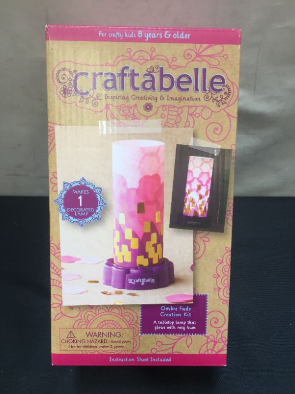 Photo 2 of Craftabelle – Ombre Fade Creation Kit – Lampshade Decorating Kit – 323pc LED Lamp Set with Fabric & Accessories – DIY Arts & Crafts for Kids Aged 8 Years +
