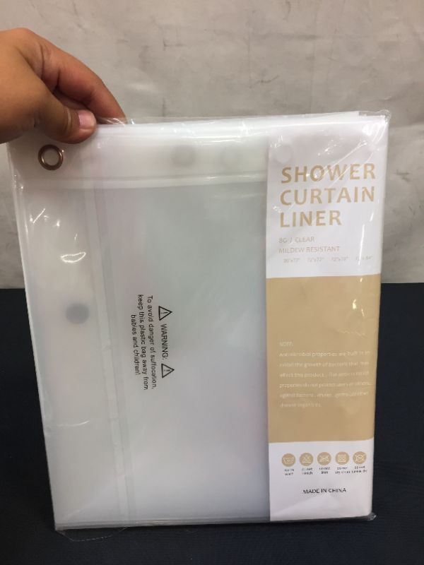 Photo 4 of BTTN Clear Shower Curtain Liner - W72”×H72” PEVA 8G Heavy Duty Shower Curtain with Rustproof Metal Grommets and 3 Magnetic Weights, Non-Toxic and Odor Free Plastic Shower Curtains for Bathroom
