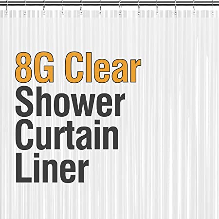 Photo 1 of BTTN Clear Shower Curtain Liner - W72”×H72” PEVA 8G Heavy Duty Shower Curtain with Rustproof Metal Grommets and 3 Magnetic Weights, Non-Toxic and Odor Free Plastic Shower Curtains for Bathroom
