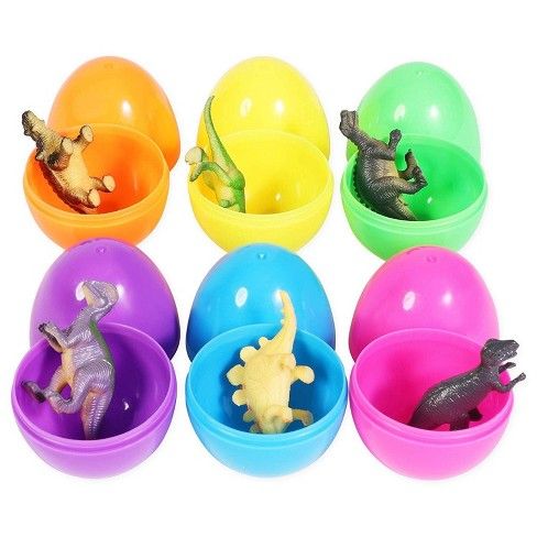 Photo 1 of Blue Panda 24 Pack Prefilled Easter Eggs with Mini Dinosaur Toys, 
