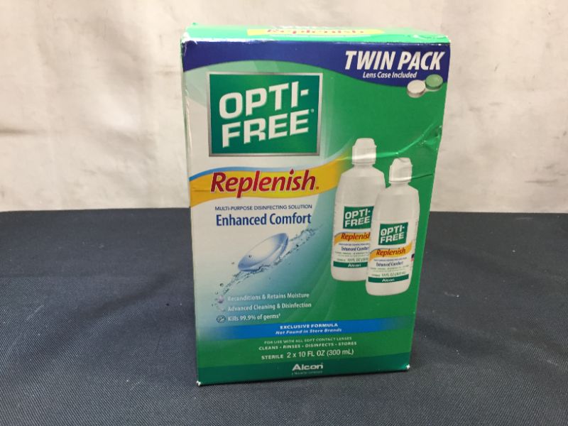 Photo 3 of  OPTI-FREE Replenish Multi-Purpose Disinfecting Solution with Lens Case, Twin Pack, 10-Ounces Each  BB:2022-09-30