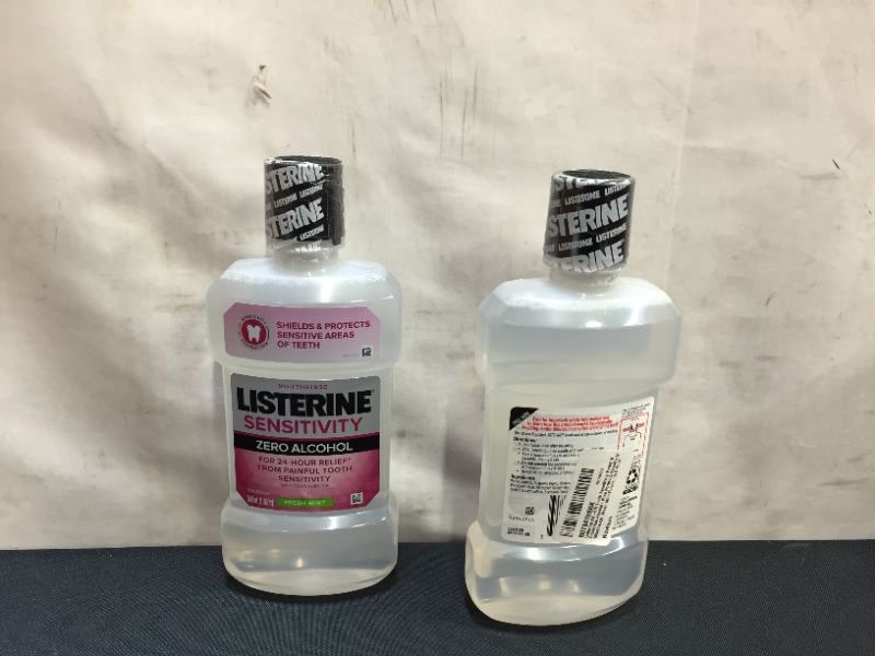 Photo 3 of 2 pack Listerine 24-HR Tooth Sensitivity Relief & Protection Alcohol-Free Formula Sensitivity Mouthwash, Fresh Mint Flavor, 16.9 Fl Oz

