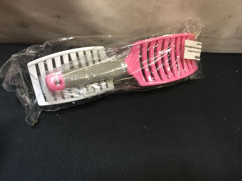 Photo 2 of 2 Pcs Curved Vented Boar Bristle Hair Brush Quick Blow Dry Brush for Women and Men, Anti-frizz Detangling Hair Brush Paddle Styling Brush Comb for Curly Straight Tangled Fine Hair, Wet or Dry Use
